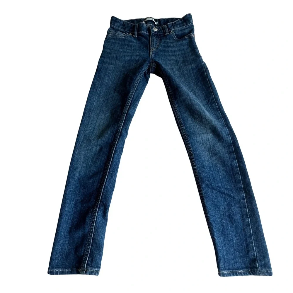 Levi's Girl's Blue Jean's, Size 7R‎ Adjustable Waist, Zip, Skinny, Medium Wash